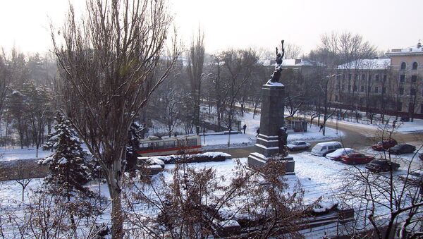 Вид на Кишинев из отеля Турист, Республика Молдова. Архивное фото Вид на Кишинев из отеля Турист, Республика Молдова. Архивное фото
