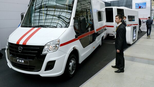 Стенд автомобильной компании Газ на XI всероссийском форуме Здоровье нации – основа процветания России в Москве Стенд автомобильной компании Газ на XI всероссийском форуме Здоровье нации – основа процветания России в Москве