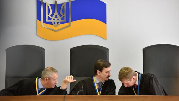 Заседание Оболонского суда Киева по делу бывшего президента Украины Виктора Януковича. Архивное фото Заседание Оболонского суда Киева по делу бывшего президента Украины Виктора Януковича. Архивное фото