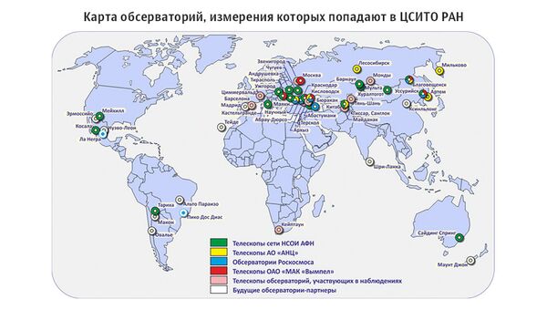 Карта обсерваторий ЦСИТО РАН Карта обсерваторий ЦСИТО РАН