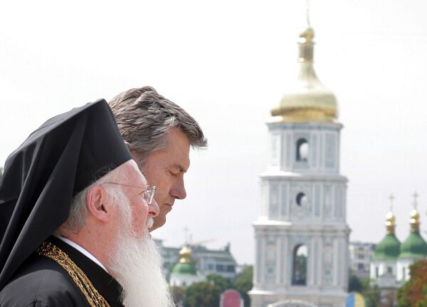 Патриарх Варфоломей І, президент Украины В.Ющенко Патриарх Варфоломей І, президент Украины В.Ющенко