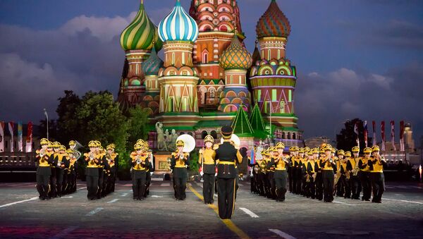 Центральный военный оркестр Министерства обороны на фестивале Спасская башня. Архивное фото Центральный военный оркестр Министерства обороны на фестивале Спасская башня. Архивное фото
