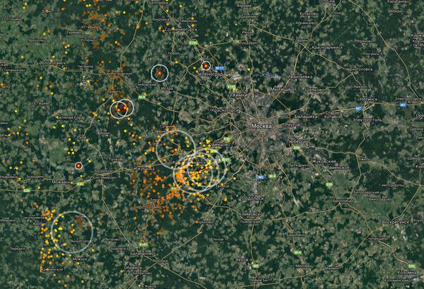 Карта сервиса Real-Time Lightning Map Карта сервиса Real-Time Lightning Map
