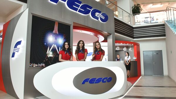 Стенд компании Fesco на площадке Восточного экономического форума во Владивостоке Стенд компании Fesco на площадке Восточного экономического форума во Владивостоке