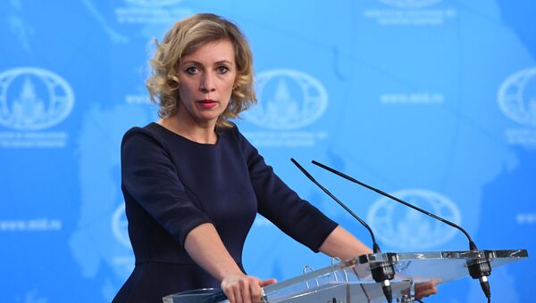 Официальный представитель МИД России Мария Захарова во время брифинга по текущим вопросам внешней политики. 2 ноября 2017 Официальный представитель МИД России Мария Захарова во время брифинга по текущим вопросам внешней политики. 2 ноября 2017
