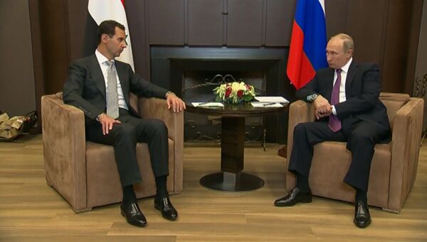 Асад поблагодарил россиян за помощь Сирии на встрече с Путиным в Сочи Асад поблагодарил россиян за помощь Сирии на встрече с Путиным в Сочи