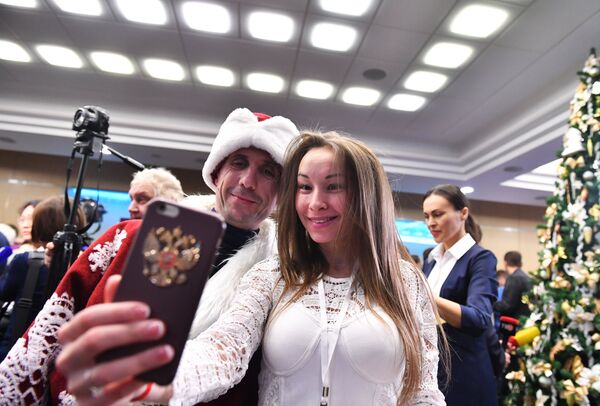 Журналисты перед началом ежегодной большой пресс-конференции Владимира Путина Журналисты перед началом ежегодной большой пресс-конференции Владимира Путина