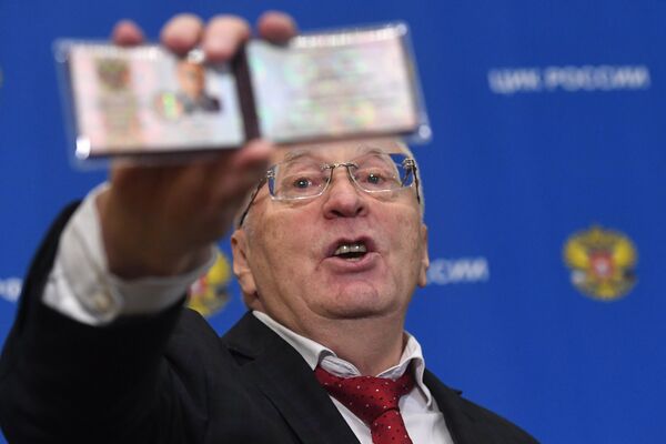 Лидер ЛДПР Владимир Жириновский, зарегистрированный Центральной избирательной комиссией РФ в качестве кандидата на пост президента России Лидер ЛДПР Владимир Жириновский, зарегистрированный Центральной избирательной комиссией РФ в качестве кандидата на пост президента России