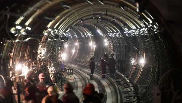 Тоннель строящейся станции московского метро Окружная Тоннель строящейся станции московского метро Окружная