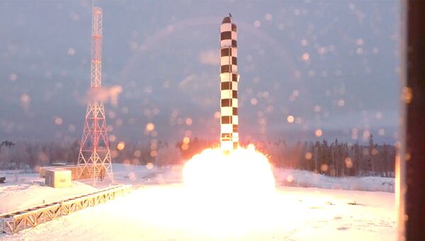 Демонстрация испытаний ракетного комплекса стратегического назначения Сармат. Архивное фото Демонстрация испытаний ракетного комплекса стратегического назначения Сармат. Архивное фото
