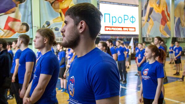 Участники московского этапа Межнациональной зарядки 180318 Участники московского этапа Межнациональной зарядки 180318