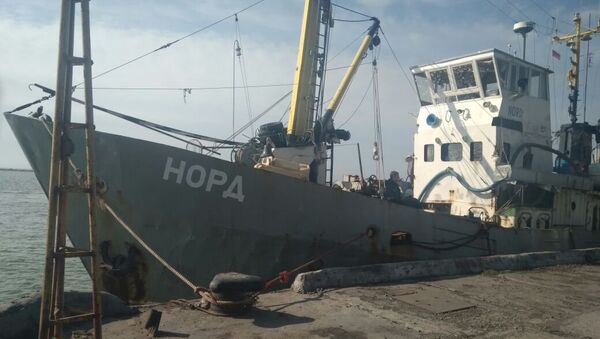 Задержанное рыболовецкое судно Норд в украинской части территориальных вод Азовского моря. 26 марта 2018 Задержанное рыболовецкое судно Норд в украинской части территориальных вод Азовского моря. 26 марта 2018