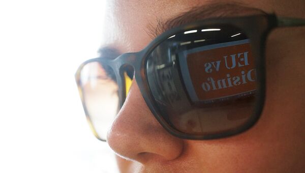 Отражение логотипа сайта Европа против дезинформации (EU vs DISINFORMATION) Отражение логотипа сайта Европа против дезинформации (EU vs DISINFORMATION)