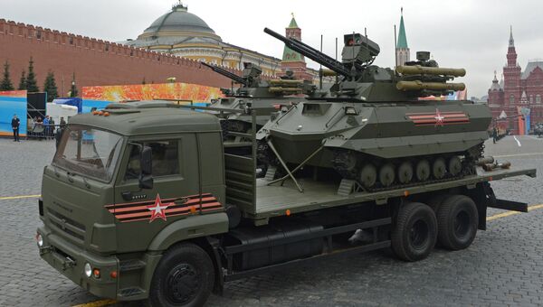 Роботизированный комплекс Уран-9 на генеральной репетиции военного парада на Красной площади Роботизированный комплекс Уран-9 на генеральной репетиции военного парада на Красной площади
