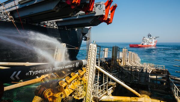 Глубоководная укладка морского участка первой нитки газопровода Турецкий поток Глубоководная укладка морского участка первой нитки газопровода Турецкий поток