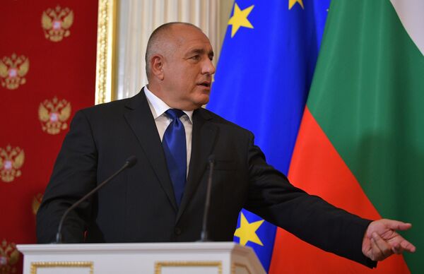 Премьер-министр Болгарии Бойко Борисов на пресс-конференции по итогам встречи с президентом РФ Владимиром Путиным. 30 мая 2018 Премьер-министр Болгарии Бойко Борисов на пресс-конференции по итогам встречи с президентом РФ Владимиром Путиным. 30 мая 2018