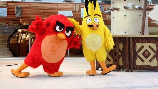 Ростовые куклы Angry Birds в парке Angry Birds World в Катаре Ростовые куклы Angry Birds в парке Angry Birds World в Катаре