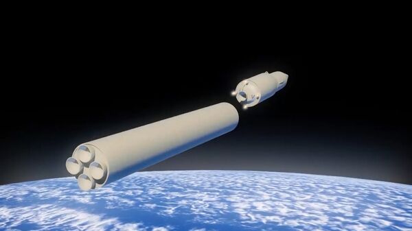 Запуск новейшей ракеты Авангард, смоделированный с помощью компьютерной графики Запуск новейшей ракеты Авангард, смоделированный с помощью компьютерной графики