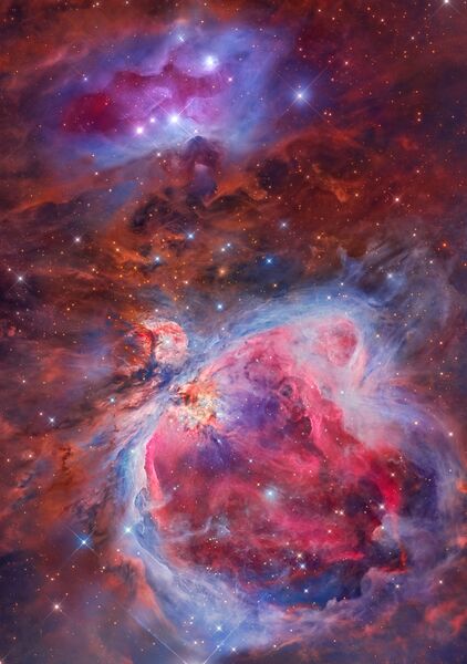 Работа фотографов Miguel Angel García Borrella and Lluis Romero Ventura Mosaic of the Great Orion & Running Man Nebula, вошедшая в шорт-лист Insight Astronomy Photographer of the Year 2018 Работа фотографов Miguel Angel García Borrella and Lluis Romero Ventura Mosaic of the Great Orion & Running Man Nebula, вошедшая в шорт-лист Insight Astronomy Photographer of the Year 2018