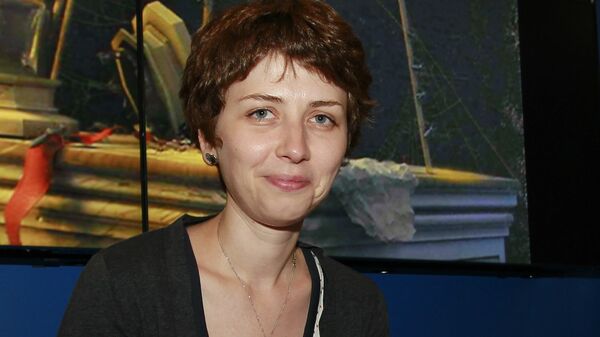 Писательница Анна Старобинец на книжной ярмарке BookExpo America в Нью-Йорке Писательница Анна Старобинец на книжной ярмарке BookExpo America в Нью-Йорке