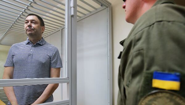 Руководитель портала РИА Новости Украина Кирилл Вышинский в зале апелляционного суда Херсонской области Украины. Архивное фото Руководитель портала РИА Новости Украина Кирилл Вышинский в зале апелляционного суда Херсонской области Украины. Архивное фото