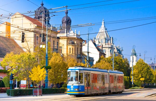 На улице города Дебрецен, Восточная Венгрия На улице города Дебрецен, Восточная Венгрия