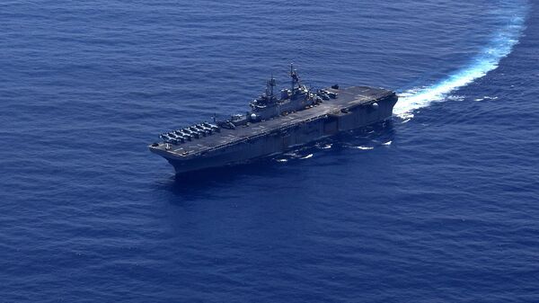 Универсальный десантный корабль типа Уосп ВМС США в Южно-Китайском море. 26 сентября 2018 Универсальный десантный корабль типа Уосп ВМС США в Южно-Китайском море. 26 сентября 2018