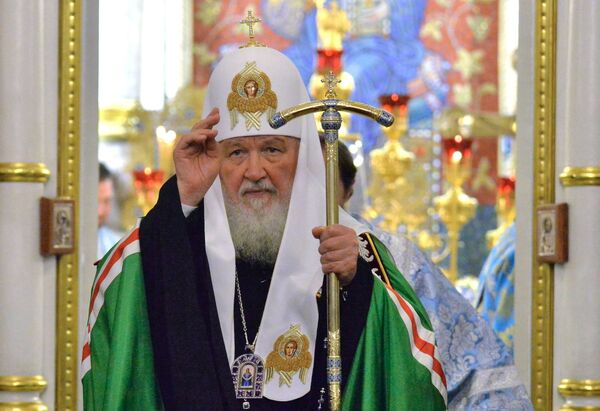 Патриарх Московский и всея Руси Кирилл во время богослужения в Свято-Духовом кафедральном соборе в Минске Патриарх Московский и всея Руси Кирилл во время богослужения в Свято-Духовом кафедральном соборе в Минске