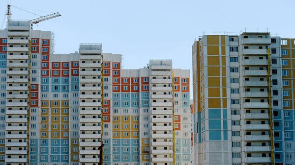 Строительство жилого комплекса. Архивное фото Строительство жилого комплекса. Архивное фото