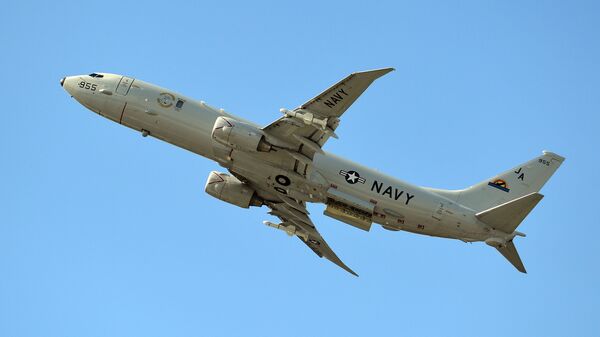 Патрульный противолодочный самолёт ВВС США Boeing P-8 Poseidon . Архивное фото Патрульный противолодочный самолёт ВВС США Boeing P-8 Poseidon . Архивное фото