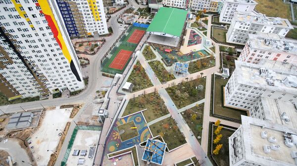 Дворы жилого комплекса в Красногорске. Архивное фото Дворы жилого комплекса в Красногорске. Архивное фото