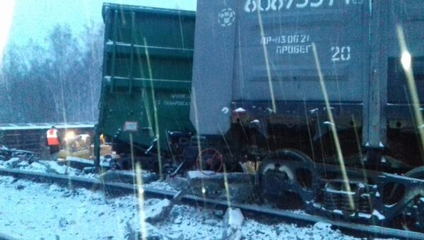 На месте схода вагонов в Называевском районе Омской области. 1 декабря 2018 На месте схода вагонов в Называевском районе Омской области. 1 декабря 2018