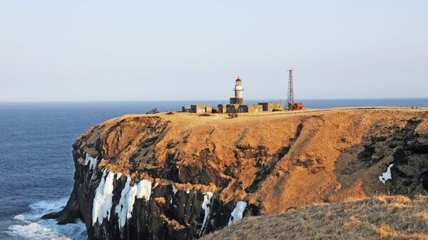 Маяк Шпанберга на мысе Краб острова Шикотан Маяк Шпанберга на мысе Краб острова Шикотан