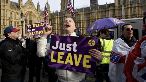 Участники акции против Brexit в Лондоне. 29 января 2019 Участники акции против Brexit в Лондоне. 29 января 2019