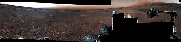 Панорама, сделанная марсоходом Curiosity на хребте Rock Hall Панорама, сделанная марсоходом Curiosity на хребте Rock Hall