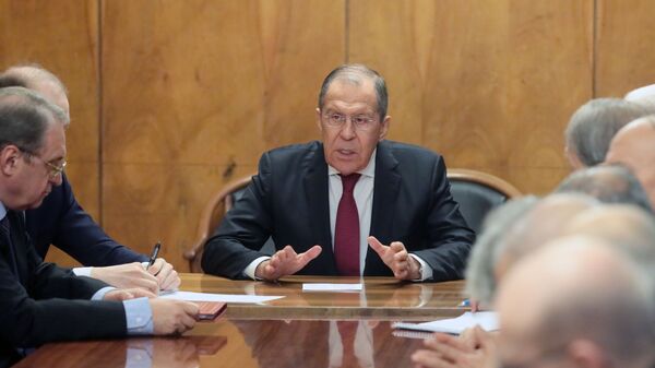 Глава МИД РФ Сергей Лавров на встрече в Москве с участниками Межпалестинского диалога. 12 февраля 2019 Глава МИД РФ Сергей Лавров на встрече в Москве с участниками Межпалестинского диалога. 12 февраля 2019