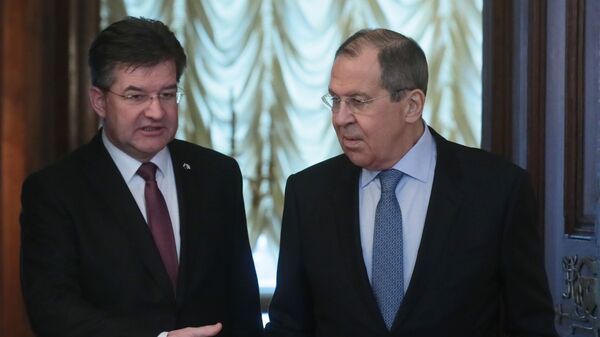 Министр иностранных дел РФ Сергей Лавров и министр иностранных дел Словакии Мирослав Лайчак во время встречи в Москве. 19 февраля 2019 Министр иностранных дел РФ Сергей Лавров и министр иностранных дел Словакии Мирослав Лайчак во время встречи в Москве. 19 февраля 2019