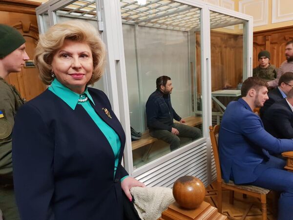 Уполномоченный по правам человека в РФ Татьяна Москалькова и руководитель портала РИА Новости Украина Кирилл Вышинский на заседании Верховного суда Украины Уполномоченный по правам человека в РФ Татьяна Москалькова и руководитель портала РИА Новости Украина Кирилл Вышинский на заседании Верховного суда Украины