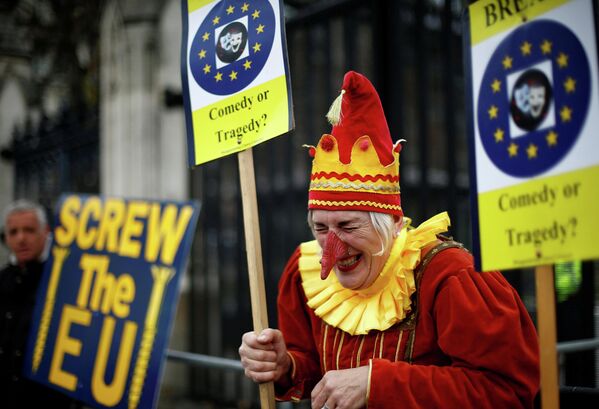 Противник Brexit в Лондоне Противник Brexit в Лондоне
