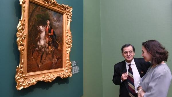 Посетители у Портрета А. Н. Демидова Сан-Донато на выставке Карл Брюллов Посетители у Портрета А. Н. Демидова Сан-Донато на выставке Карл Брюллов