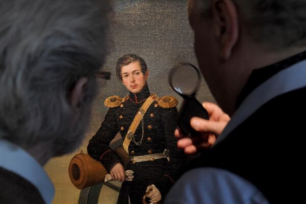 Посетители у картины Пимена Орлова Портрет Александра Николаевича Карамзина Посетители у картины Пимена Орлова Портрет Александра Николаевича Карамзина