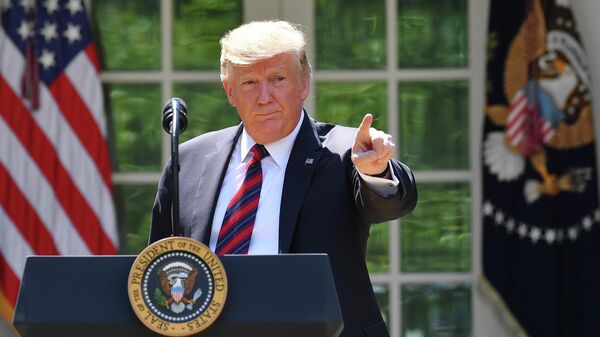 Президент США Дональд Трамп выступает в Розовом саду Белого дома в Вашингтоне