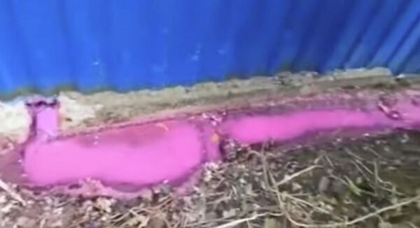 Розовая вода в реке Татарка Ставропольского края, кадр из видео очевидца Розовая вода в реке Татарка Ставропольского края, кадр из видео очевидца