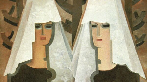 Картина Натальи Гончаровой Две испанки (начало 1920-х годов) Картина Натальи Гончаровой Две испанки (начало 1920-х годов)