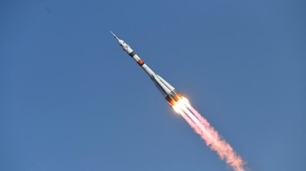 Запуск ракеты-носителя Союз-2.1а с пилотируемым кораблем Союз МС-14 Запуск ракеты-носителя Союз-2.1а с пилотируемым кораблем Союз МС-14
