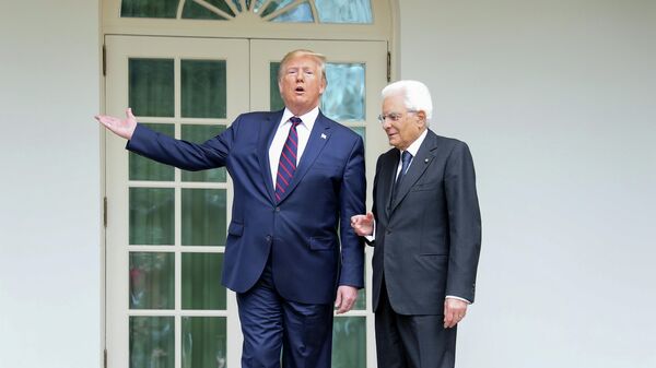 Президент США Дональд Трамп и президент Италии Серджо Маттарелла во время встречи в Вашингтоне Президент США Дональд Трамп и президент Италии Серджо Маттарелла во время встречи в Вашингтоне