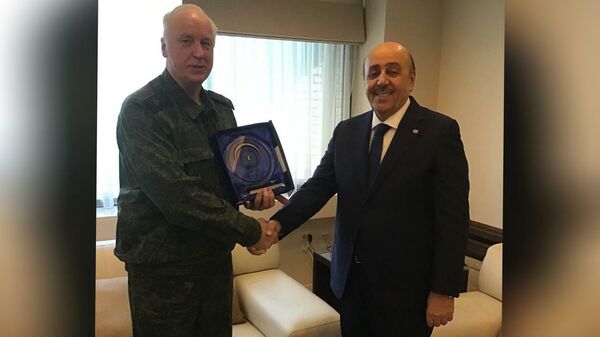 Председатель Следственного комитета Российской Федерации Александр Бастрыкин во время встречи с начальником Бюро национальной безопасности Сирийской Арабской Республики Али Мамлюком Председатель Следственного комитета Российской Федерации Александр Бастрыкин во время встречи с начальником Бюро национальной безопасности Сирийской Арабской Республики Али Мамлюком