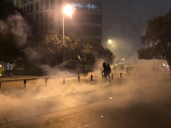 Во время акции протеста в Бейруте Во время акции протеста в Бейруте