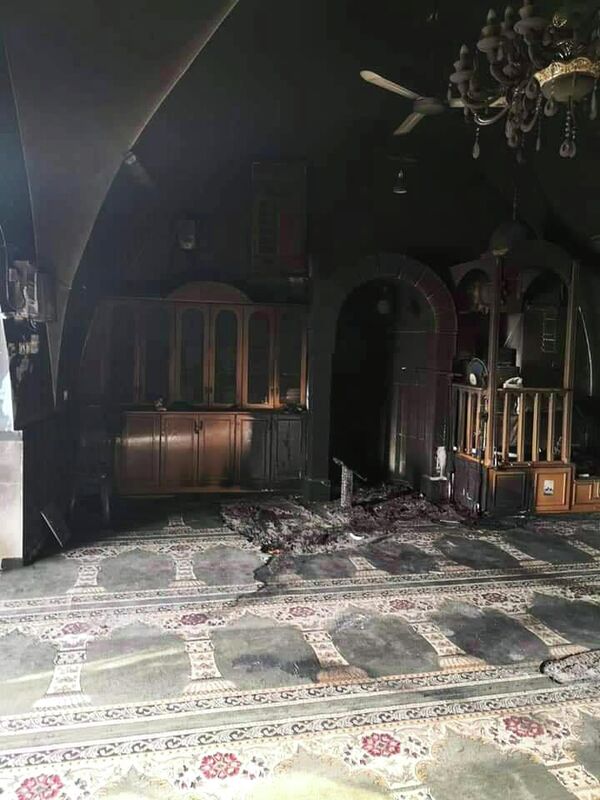 Последствия поджога мечети в Бейт-Сафафа, Иерусалим Последствия поджога мечети в Бейт-Сафафа, Иерусалим