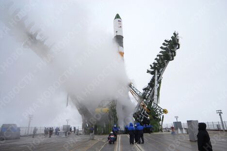 Пуск РН Союз-У с грузовым транспортным кораблем Прогресс М-66 осуществлен с космодрома Байконур Пуск РН Союз-У с грузовым транспортным кораблем Прогресс М-66 осуществлен с космодрома Байконур